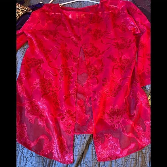 Vintage Victoria’s Secret red sleep top sz S - Picture 7 of 8